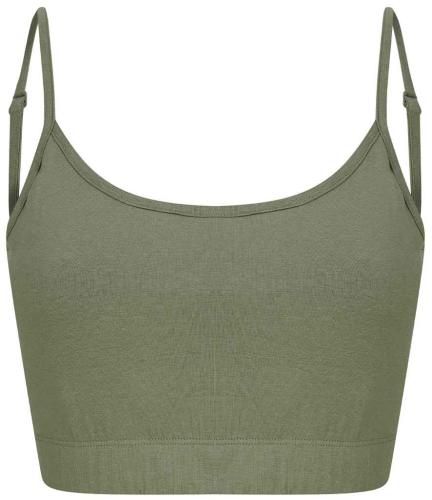 SF Ladies Sustainable Fashion Cropped Cami Vest Top - KHA - S